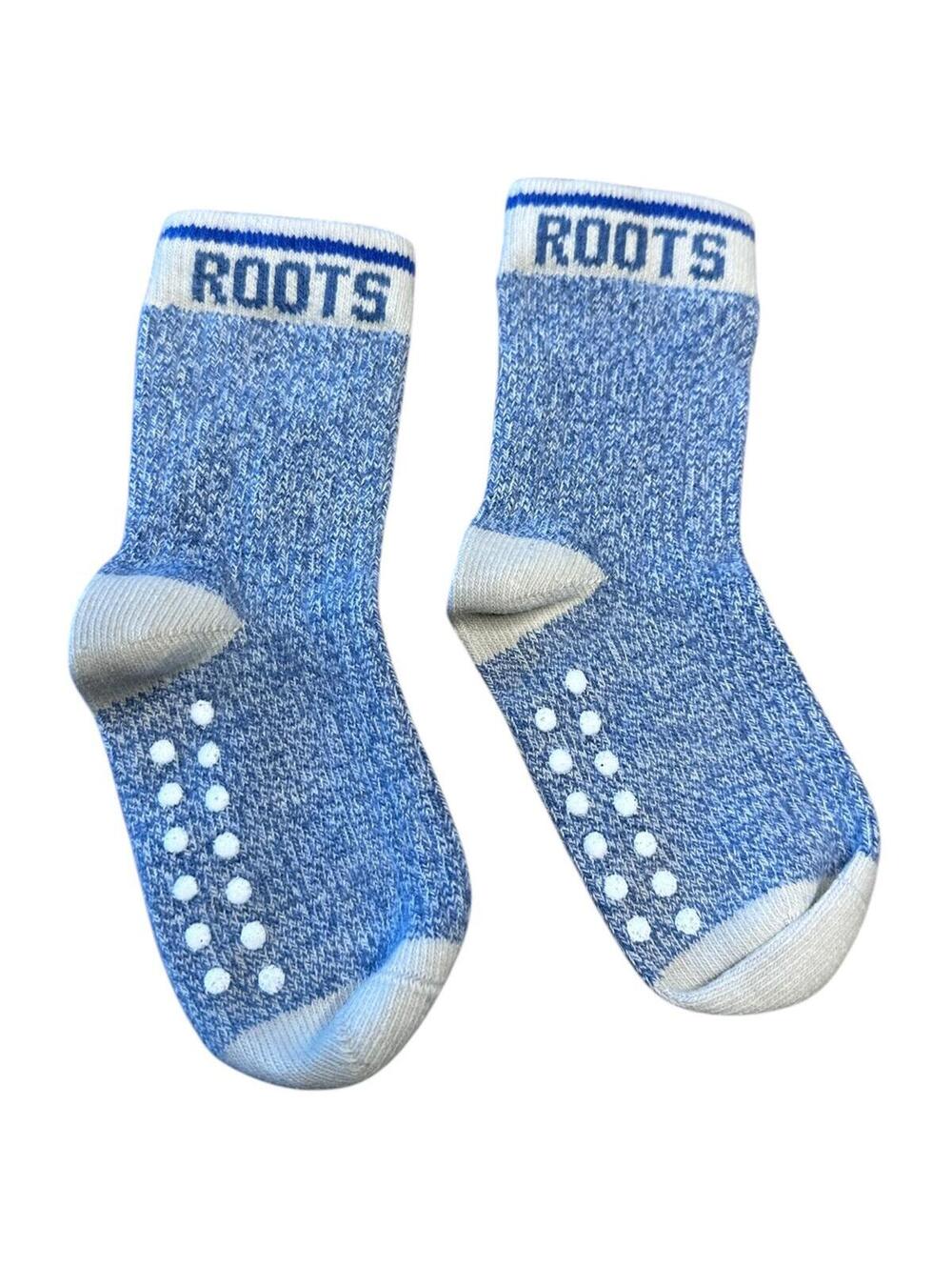 Roots Blue Grip Socks, 12-24M